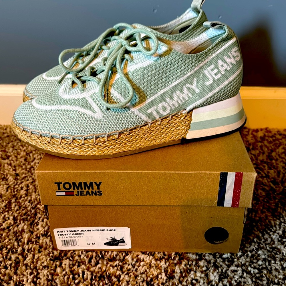 Knit Tommy Jeans Hybrid Shoe-color Frosty Green